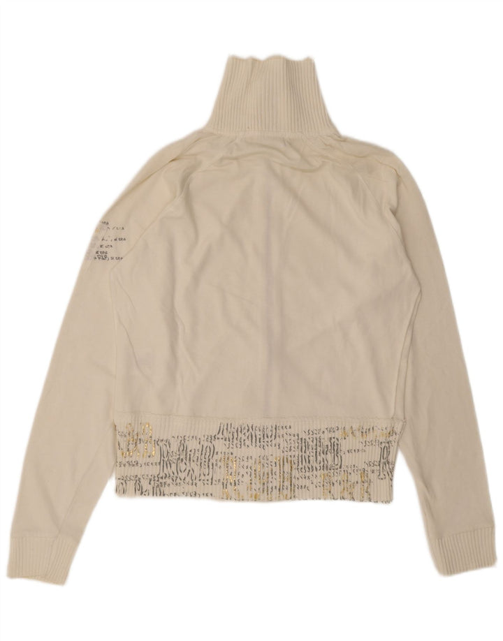 Giacca da ginnastica oversize con grafica da donna Arena, piccola, in cotone bianco sporco