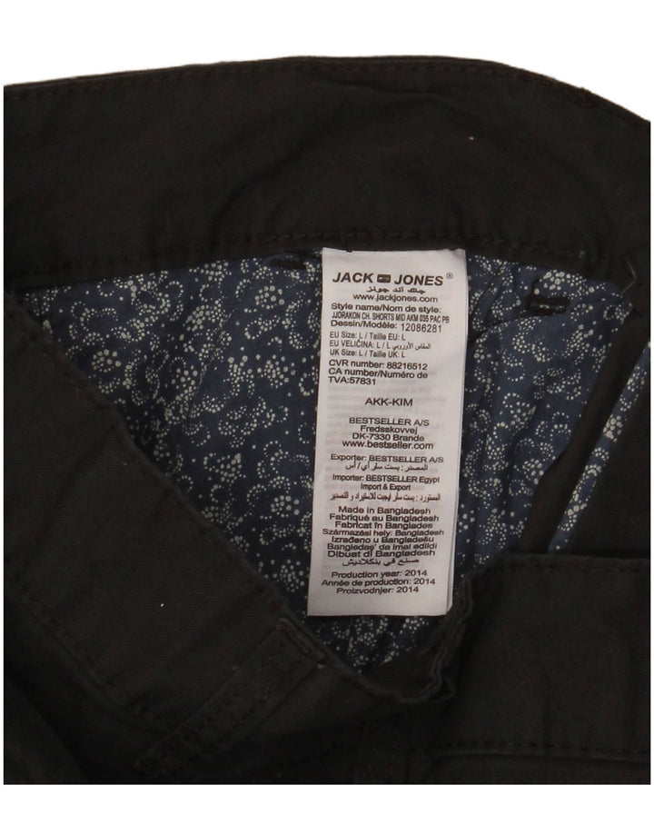 JACK & JONES Pantaloncini chino vestibilità regolare da uomo W36 grandi in cotone nero