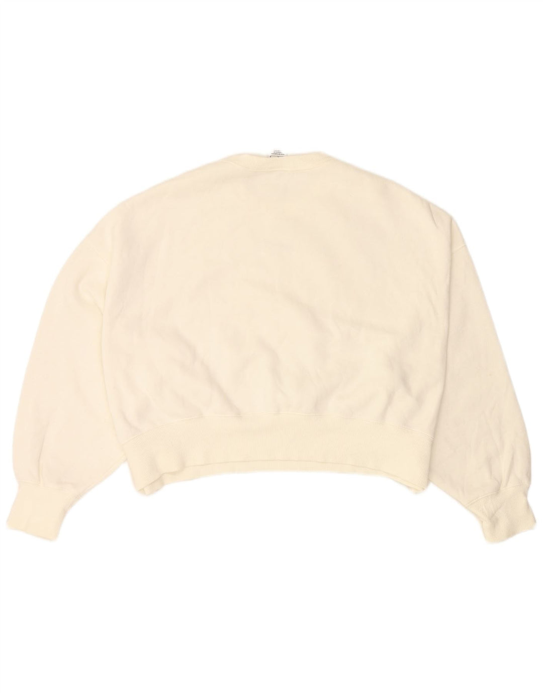 NIKE Felpa corta oversize da donna, maglione UK 14, cotone bianco medio