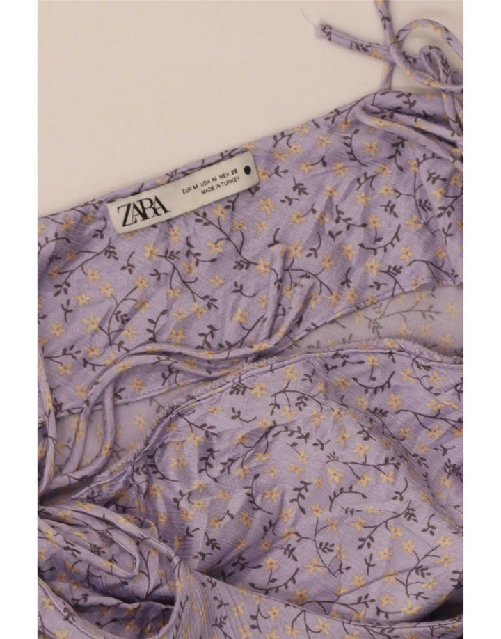 Prendisole da donna Zara UK 12 viola medio floreale