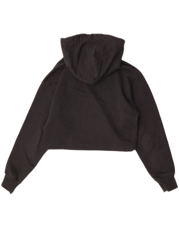 Maglione con cappuccio oversize corto da donna Adidas UK 6 XS Nero