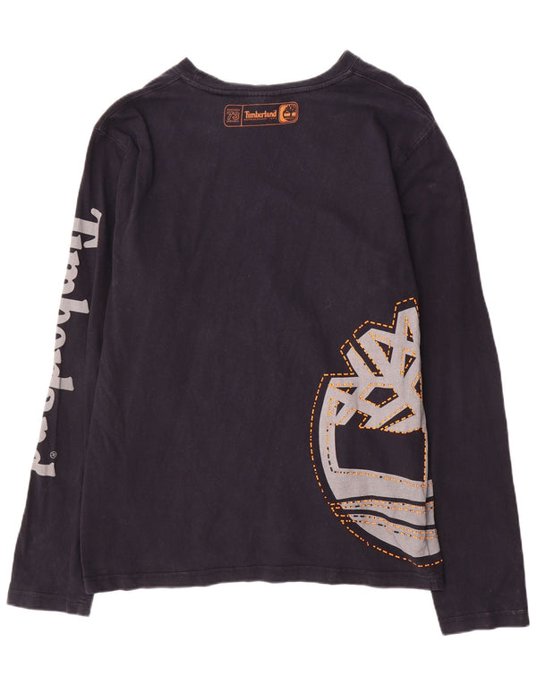 Timberland Maglietta grafica da uomo a maniche lunghe XL in cotone blu navy