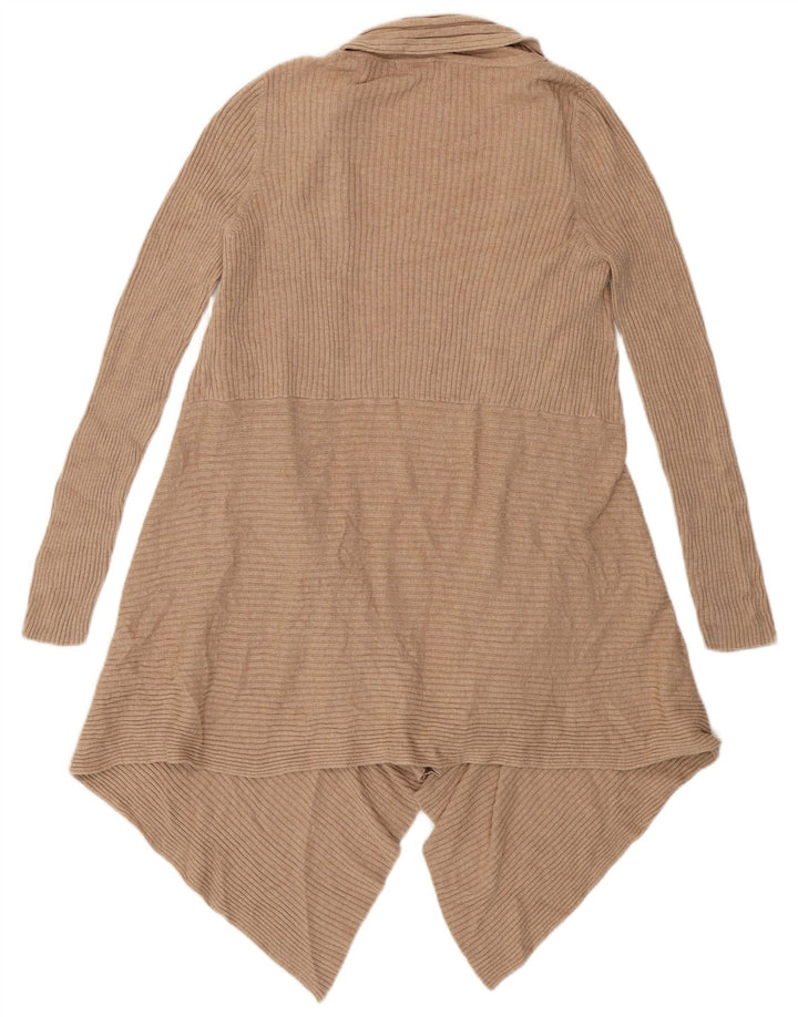 Maglione cardigan aperto asimmetrico da donna Marks & Spencer UK 16 Large Beige