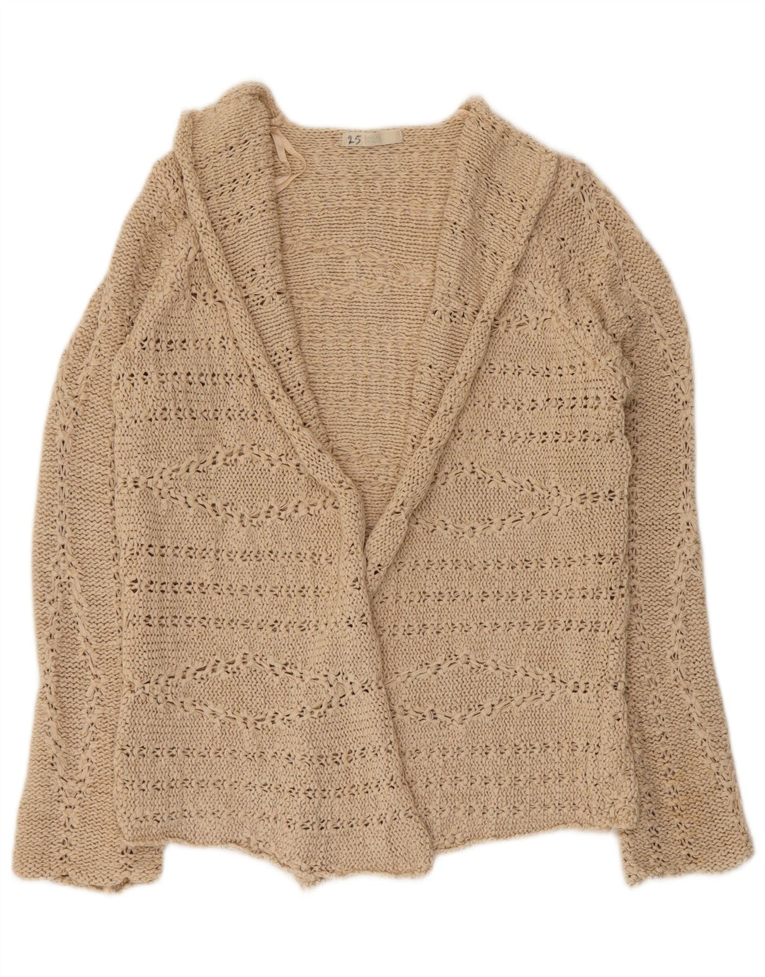 Maglione cardigan aperto da donna Marks & Spencer UK 12 Acrilico beige medio