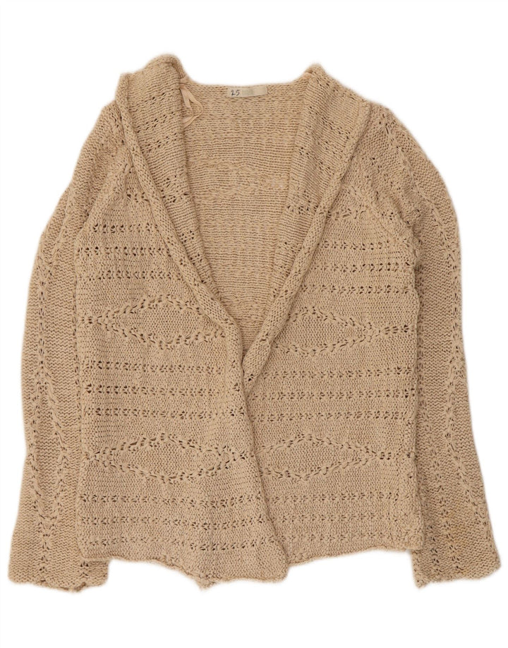 Maglione cardigan aperto da donna Marks & Spencer UK 12 Acrilico beige medio