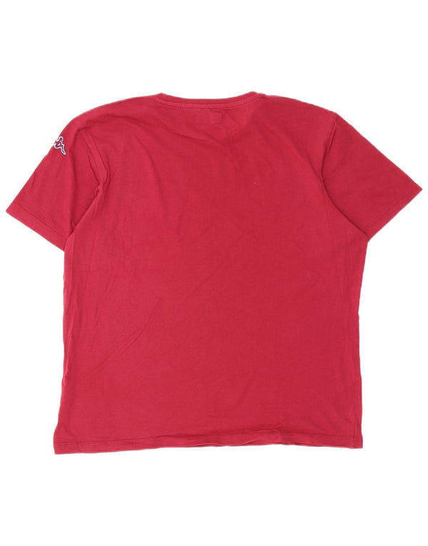 T-shirt grafica da donna Kappa Top XL in cotone bordeaux