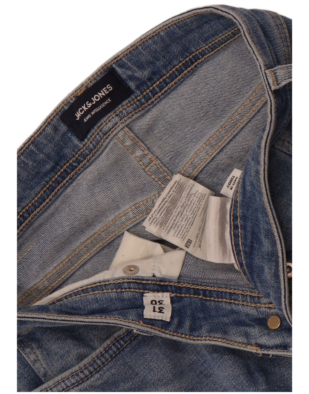 Jack & Jones Uomo GLENN Slim Jeans W31 L30 Cotone Blu