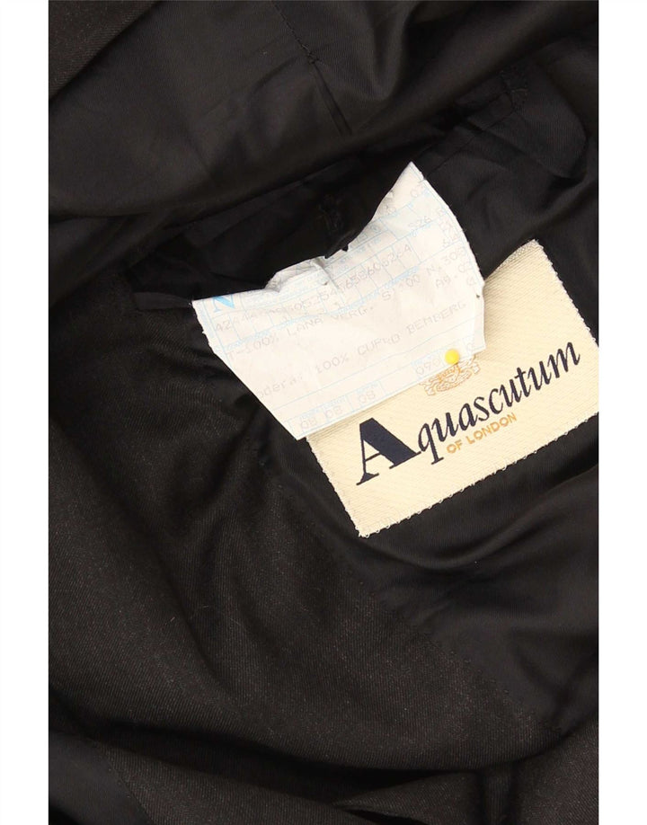 Giacca blazer da uomo a 3 bottoni Aquascutum IT 52 XL Cupro nero