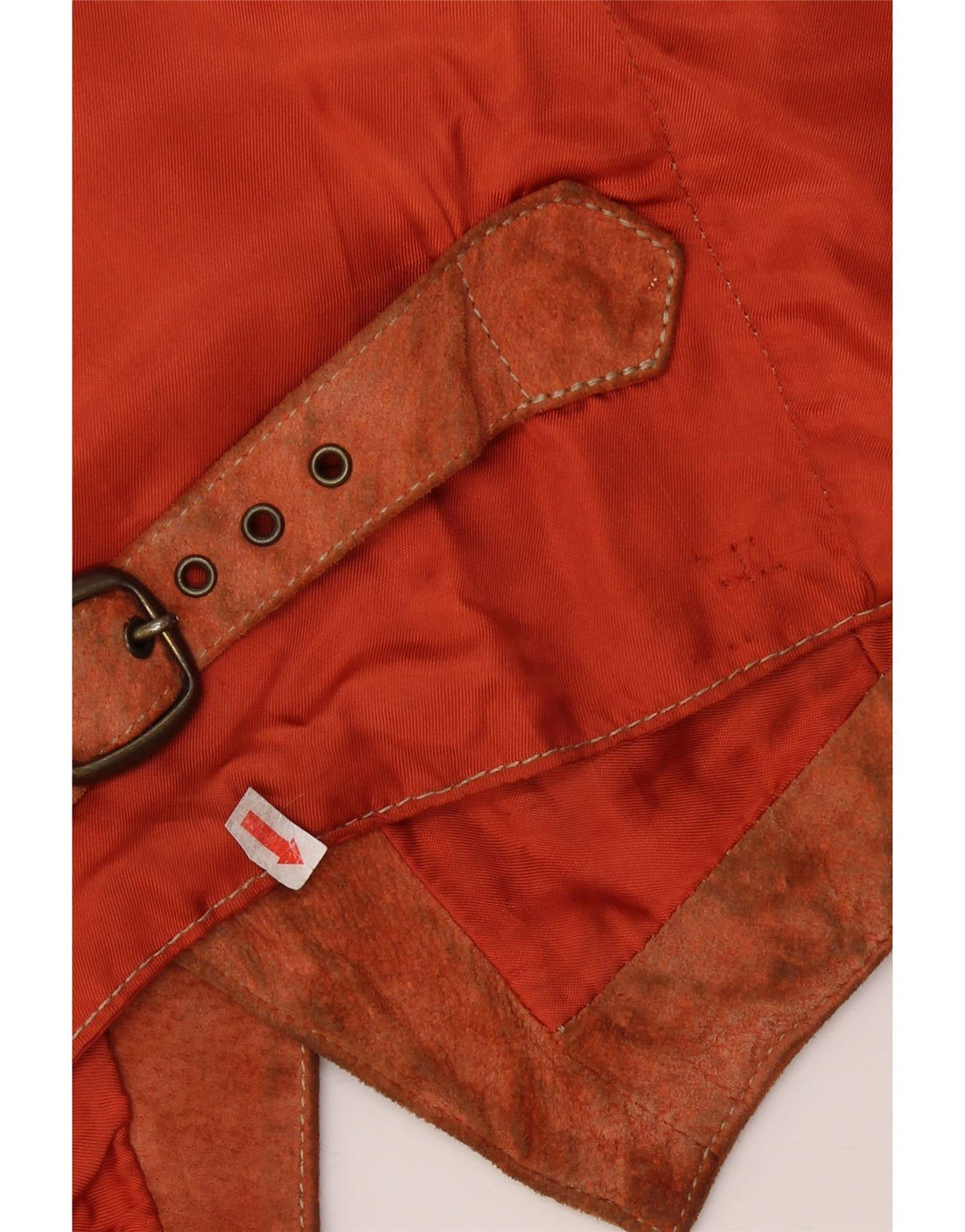 Gilet vintage da uomo in pelle scamosciata piccolo in pelle marrone