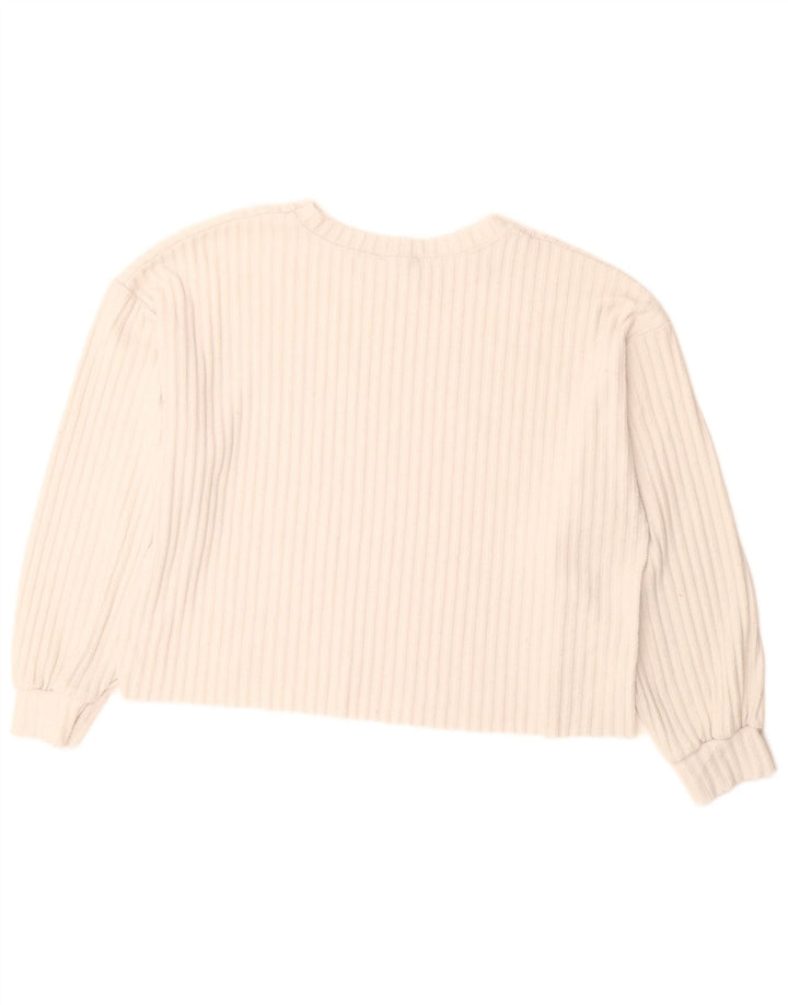 Maglione maglione girocollo oversize da donna Zara UK 14 bianco medio