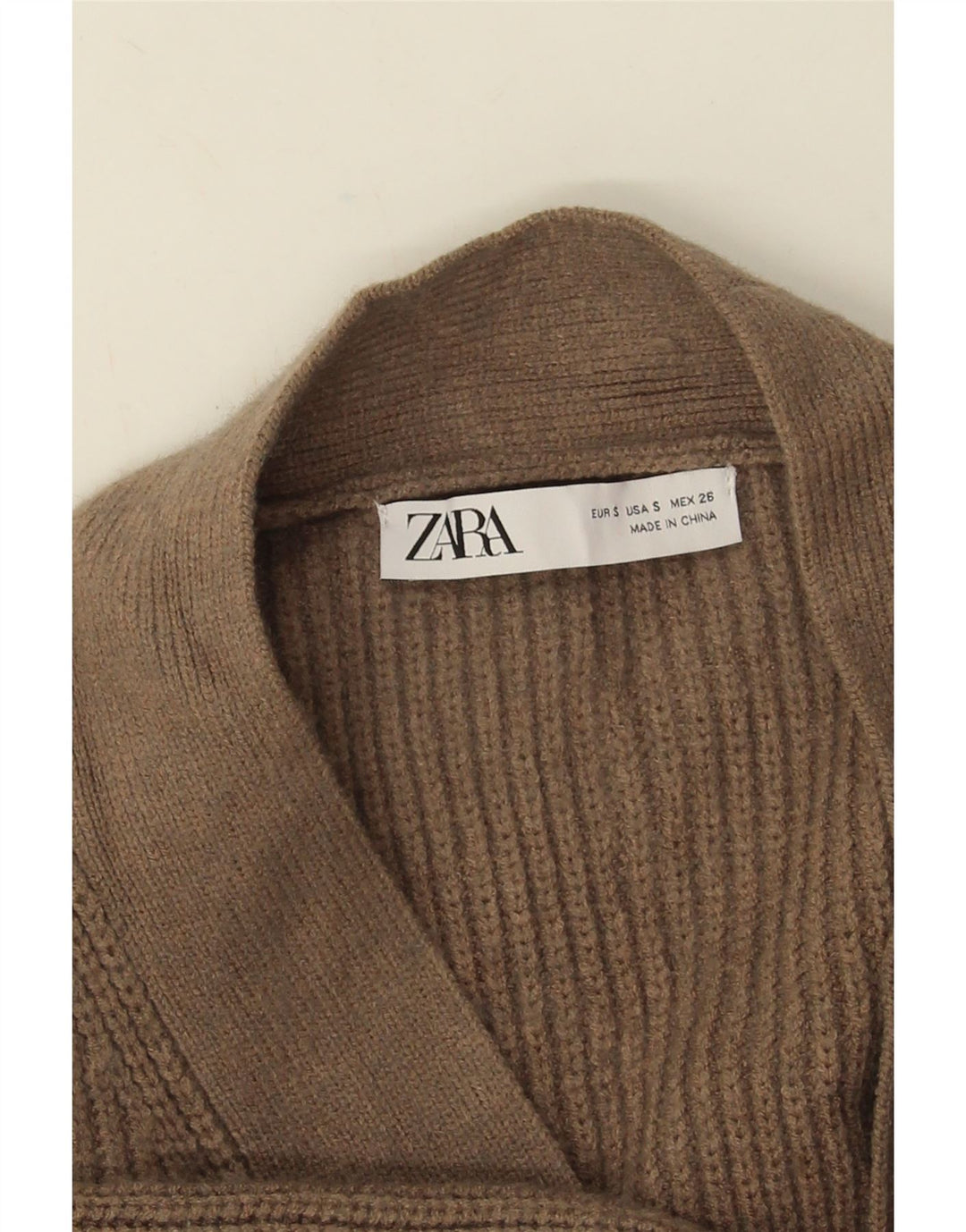 Maglione cardigan aperto oversize lungo da donna Zara UK 10 piccolo marrone