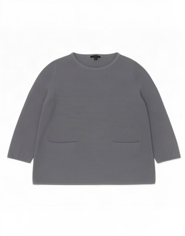 Maglione da donna con scollo a barchetta e maniche a 3/4 Cos UK 14 Cotone grigio medio