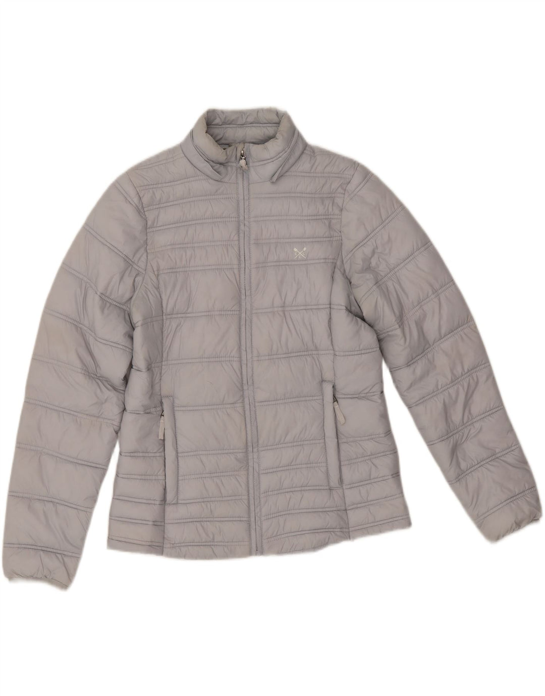 Crew Clothing Giacca imbottita da donna UK 12 Nylon grigio medio