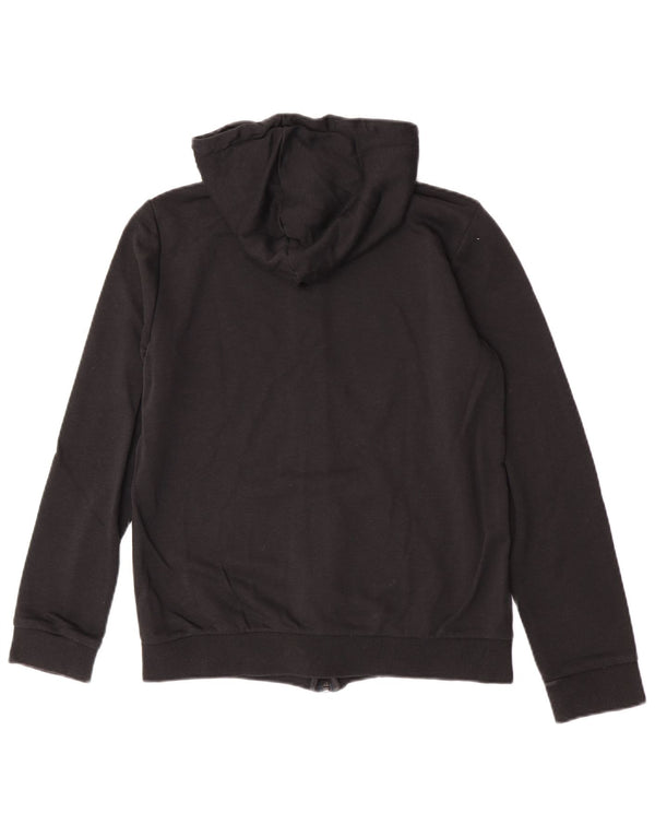 Maglione con cappuccio e zip da donna Adidas UK 12/14 Cotone nero medio
