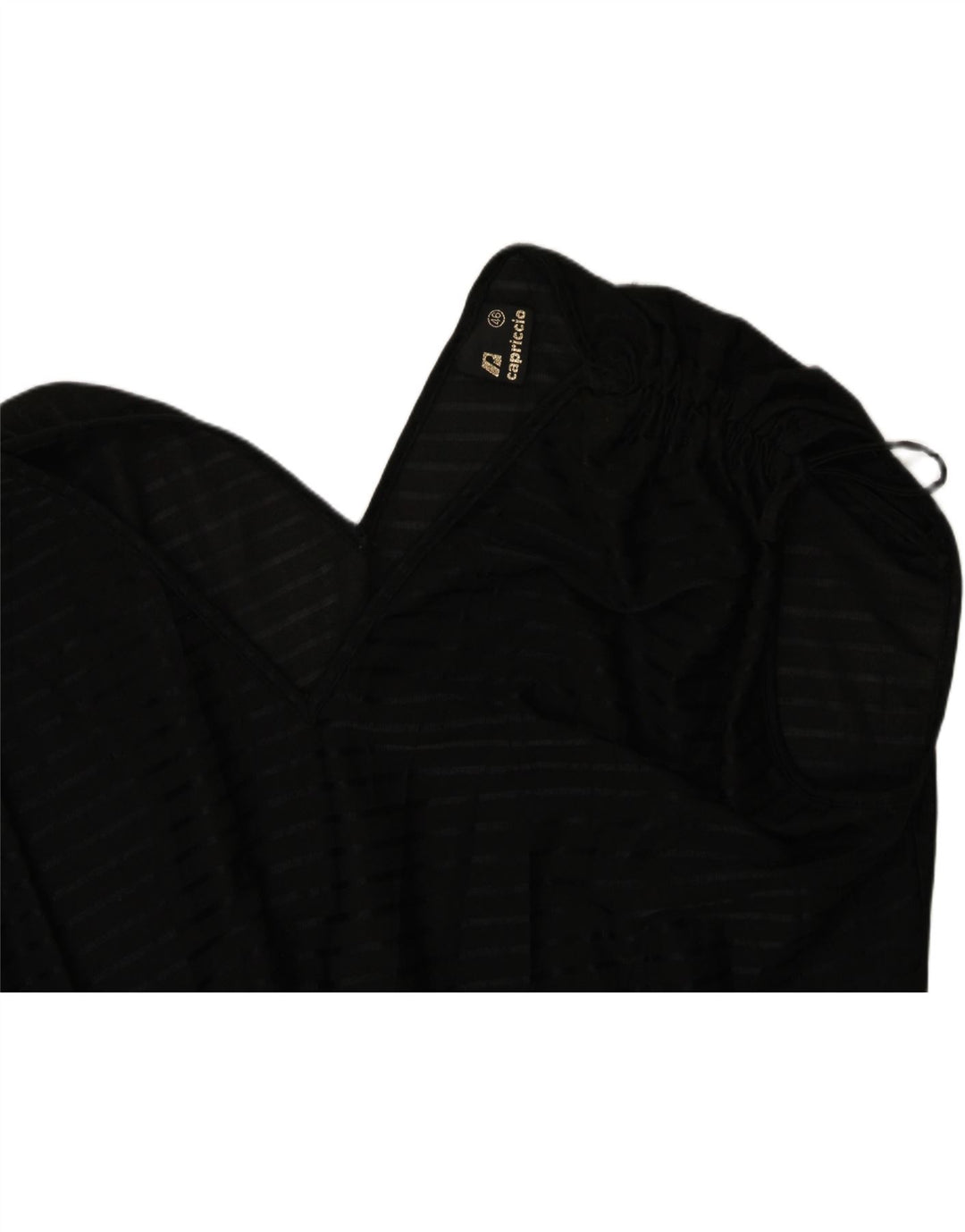 CAPRICCIO Womens Sleeveless A-Line Dress IT 46 Large Black Striped Vintage Capriccio and Second-Hand Capriccio from Messina Hembry 