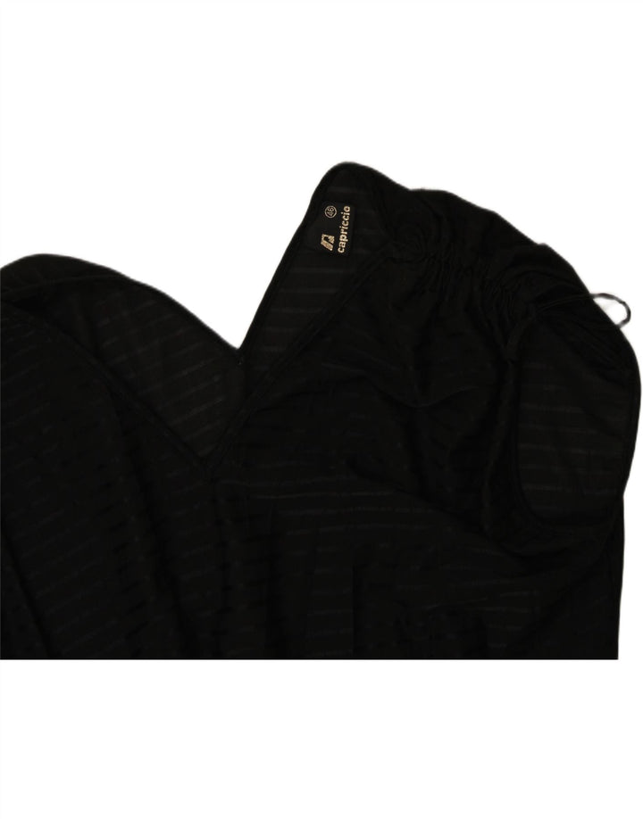CAPRICCIO Womens Sleeveless A-Line Dress IT 46 Large Black Striped Vintage Capriccio and Second-Hand Capriccio from Messina Hembry 