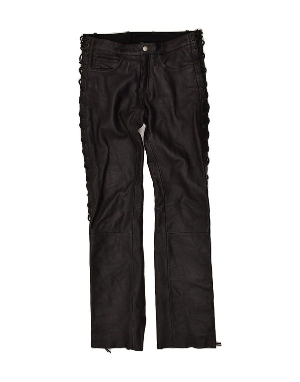 Pantaloni casual in pelle da donna HIGHWAY 1 W34 L35 Pelle nera