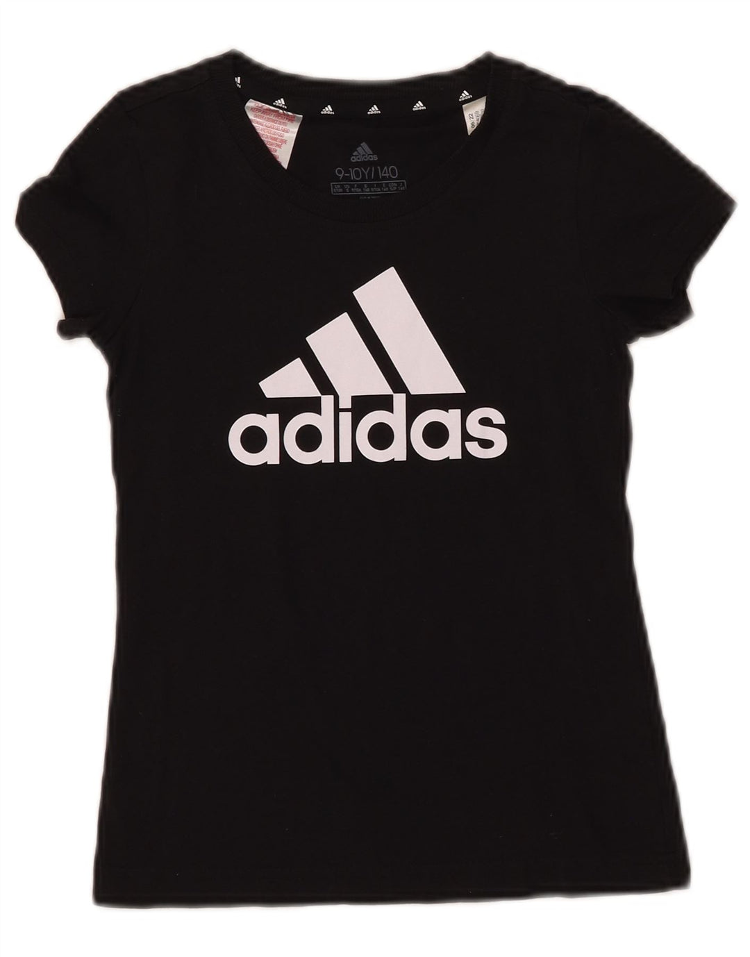 T-shirt grafica ADIDAS per ragazzi 9-10 anni in cotone nero