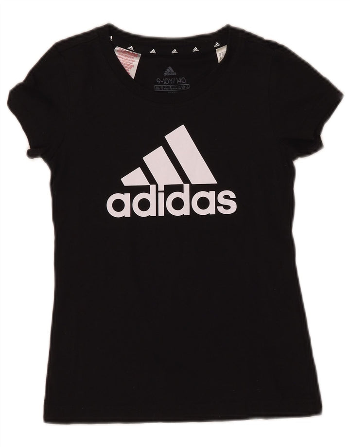 T-shirt grafica ADIDAS per ragazzi 9-10 anni in cotone nero