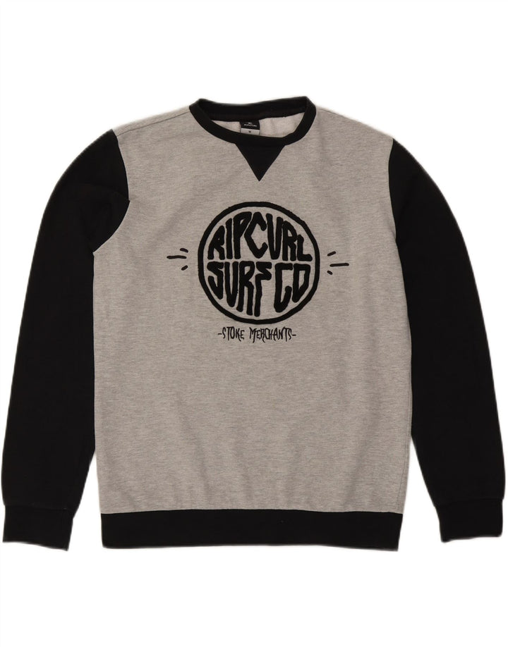 Felpa grafica da ragazzo Rip Curl 15-16 anni in cotone color block grigio