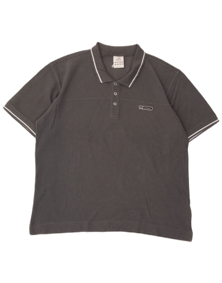 Polo Adidas da uomo XL in cotone grigio
