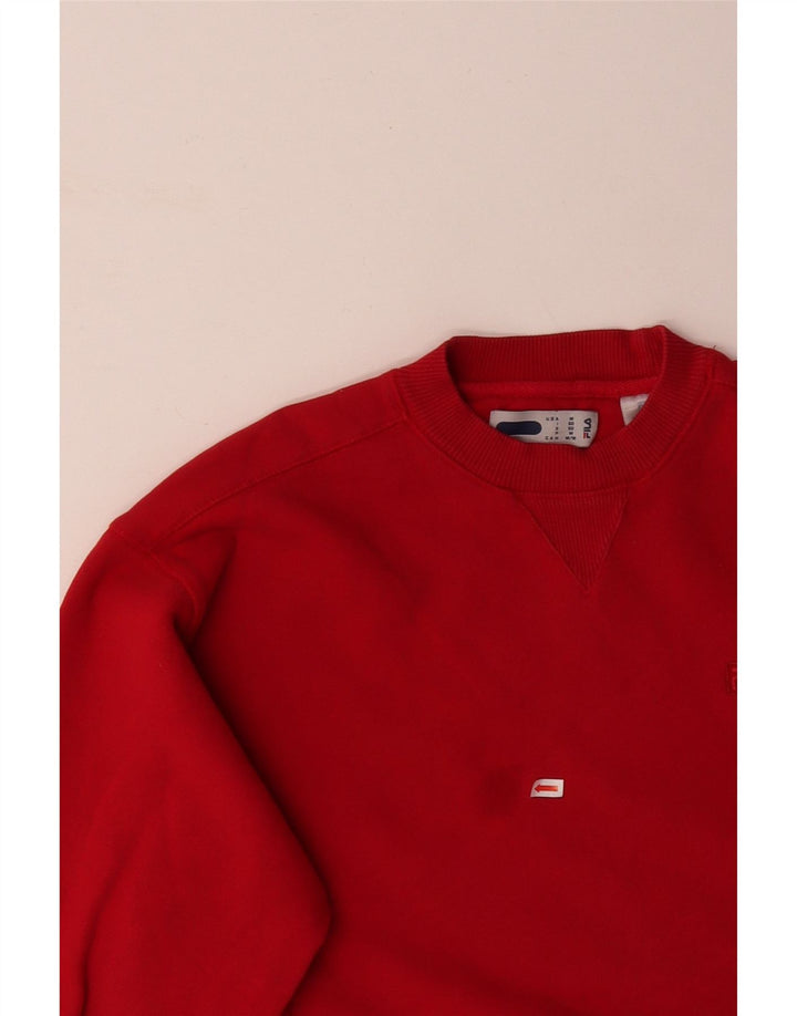 Felpa da uomo FILA Maglione rosso medio in cotone