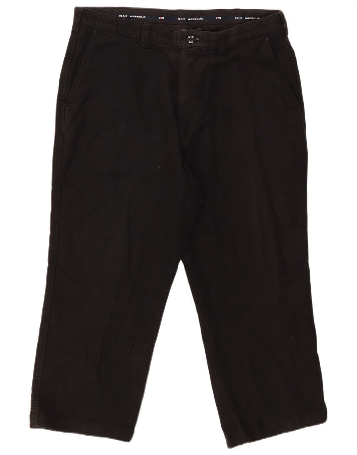 Pantaloni Marks & Spencer da uomo blu Harbour Capri W36 L23 cotone nero
