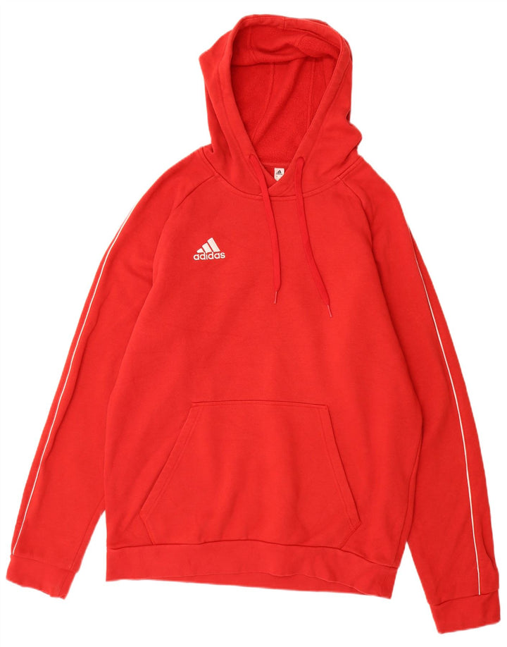 Maglione con cappuccio da uomo ADIDAS grande rosso in cotone