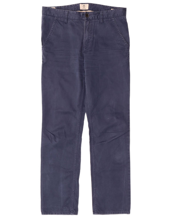 Pantaloni chino dritti da uomo TIMBERLAND W32 L30 cotone blu navy
