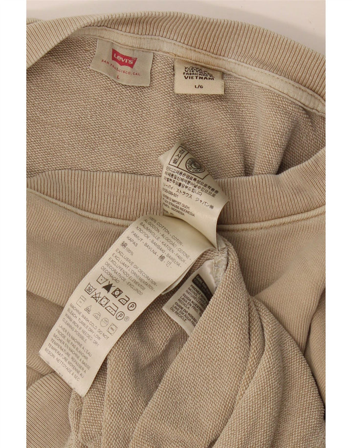 LEVI'S Felpa da uomo Maglione grande in cotone beige