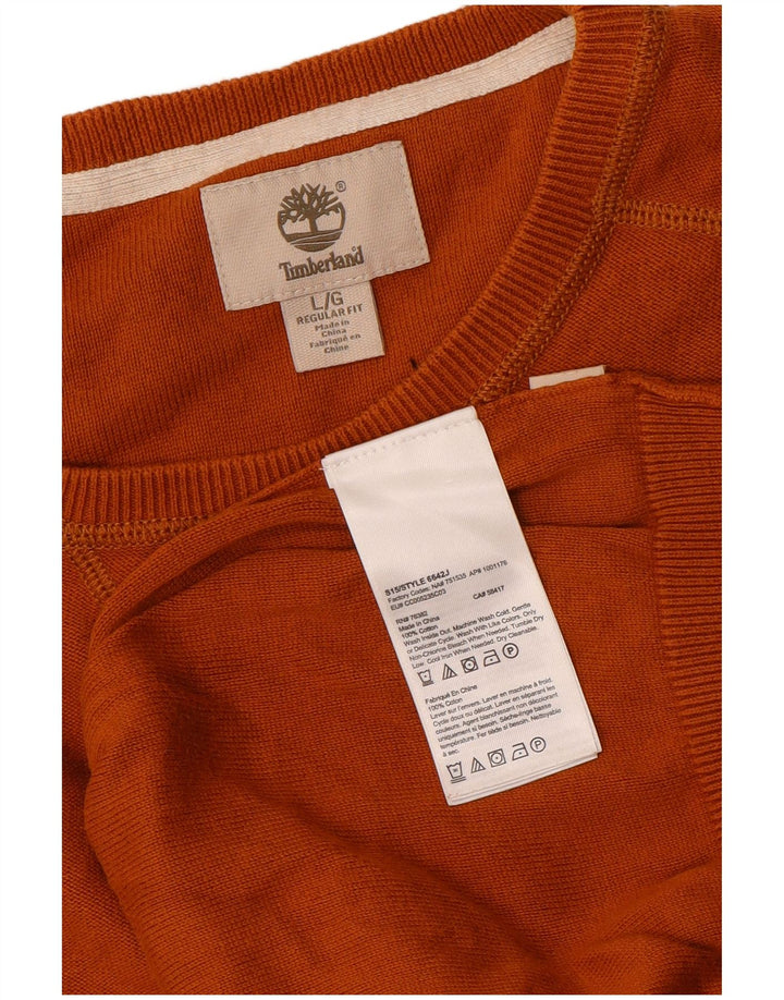 Timberland Maglione girocollo da uomo vestibilità regolare girocollo grande cotone arancione