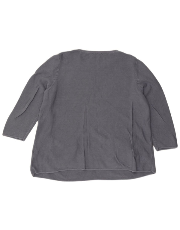 COS Maglione oversize da donna con scollo a barca con maniche a 3/4 UK 16 Large Grigio