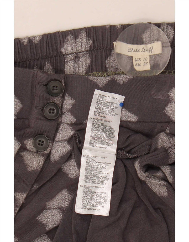Gonna a trapezio da donna White Stuff UK 10 Small W32 Viscosa geometrica grigia