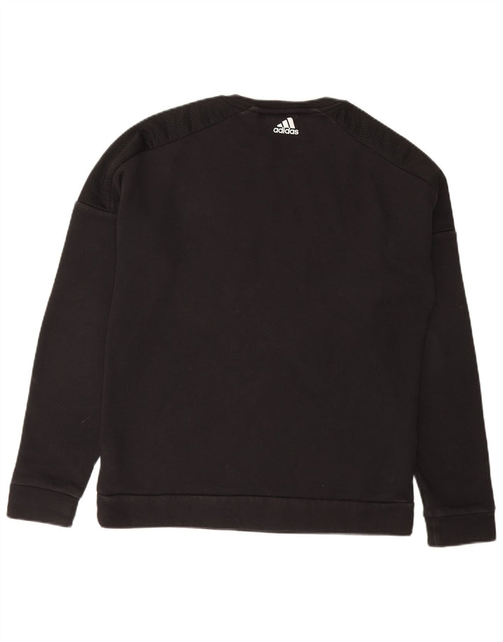 ADIDAS Mens Graphic Sweatshirt Jumper Medium Black Cotton