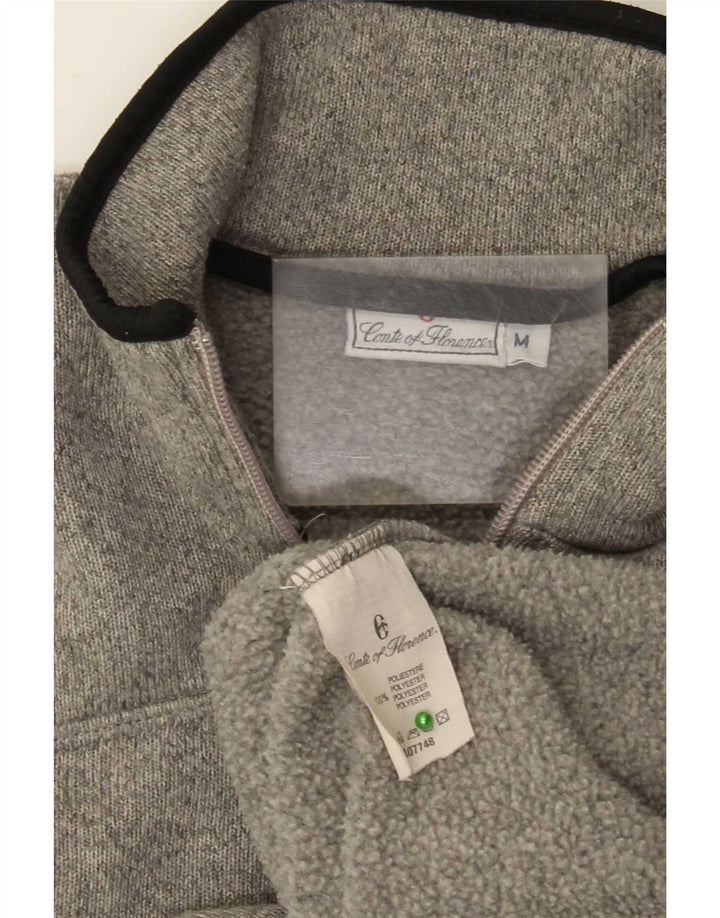 Conte of Florence Felpa con collo con zip da uomo Maglione grigio medio chiazzato