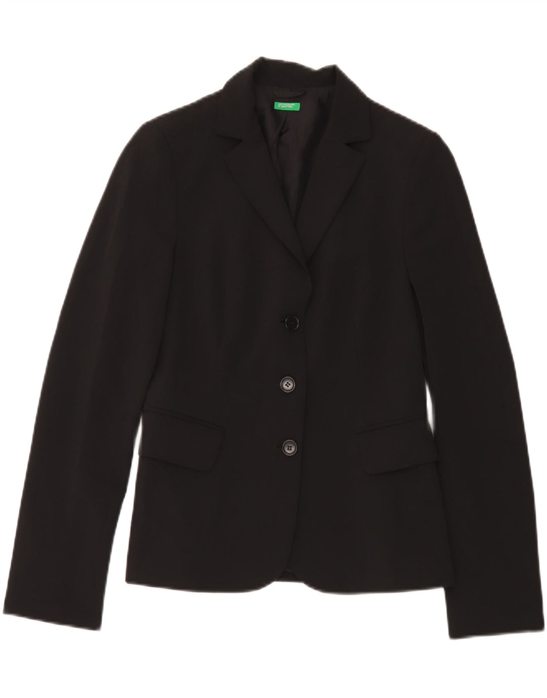 Giacca Blazer a 3 Bottoni da Donna Benetton IT 42 Medio Nero Poliestere