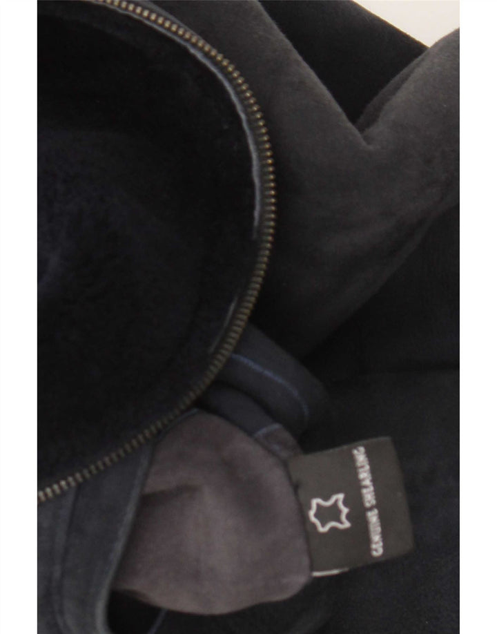 CPL1953 Giubbotto bomber in shearling da donna UK 20 2XL Shearling blu navy