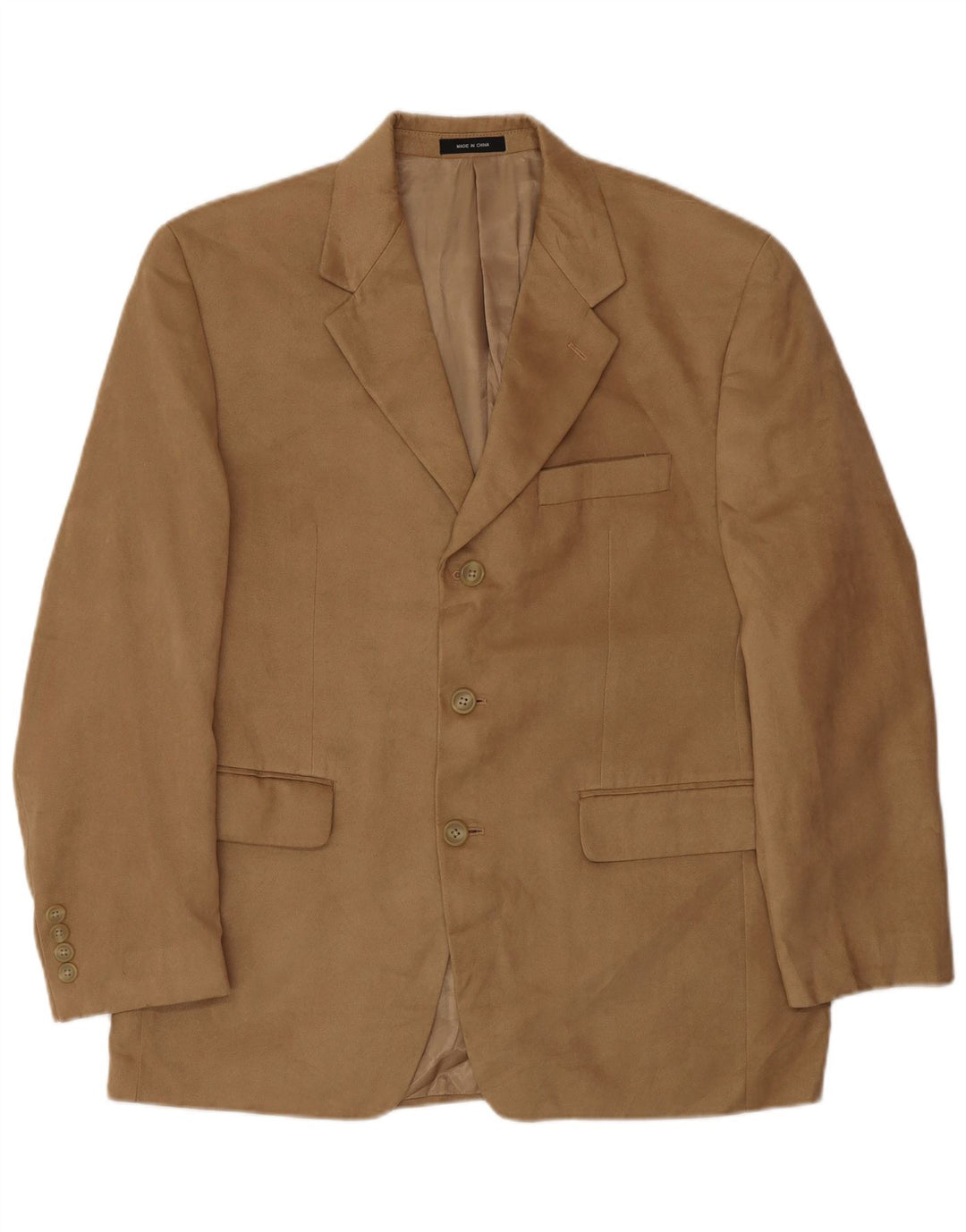 Giacca blazer a 3 bottoni da uomo Chaps UK 38 Poliestere beige medio