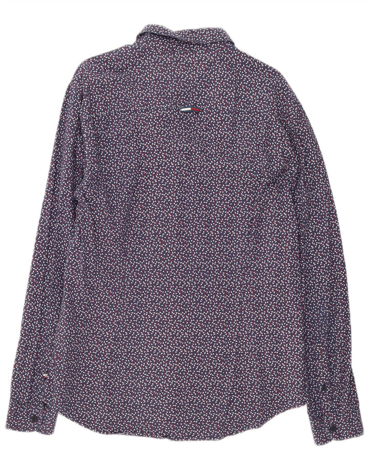 Camicia da uomo Tommy Hilfiger grande cotone maculato blu navy
