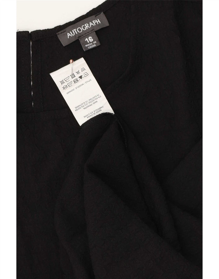 Marks & Spencer Camicetta oversize autografata da donna UK 16 Large Nera