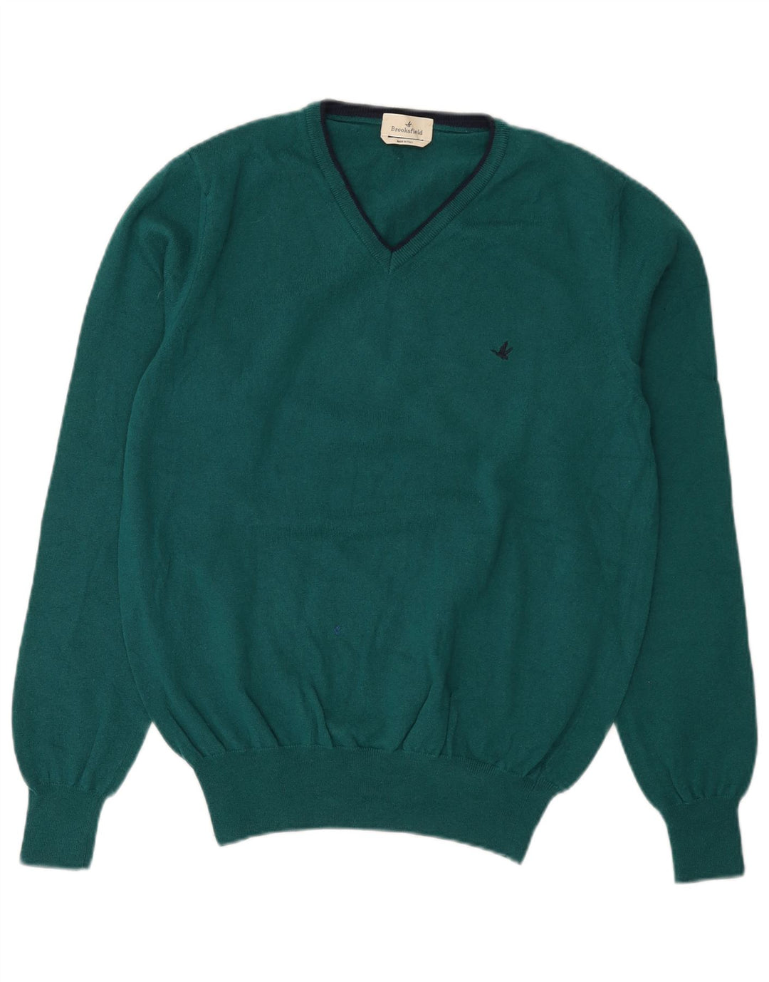 Maglione da uomo con scollo a V Brooksfield IT 54 XL lana verde