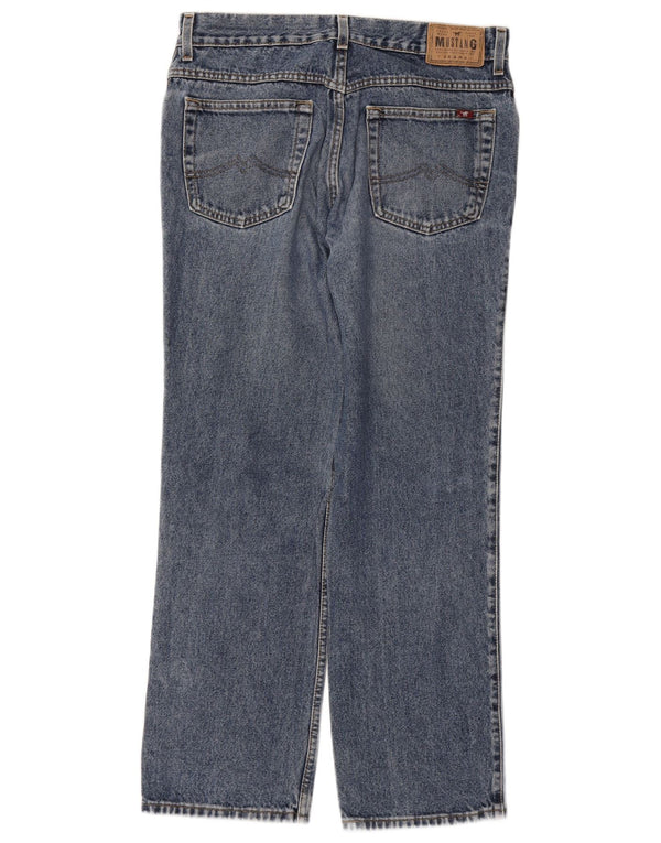 MUSTANG Womens Tramper Straight Jeans W34 L30 Blue Cotton