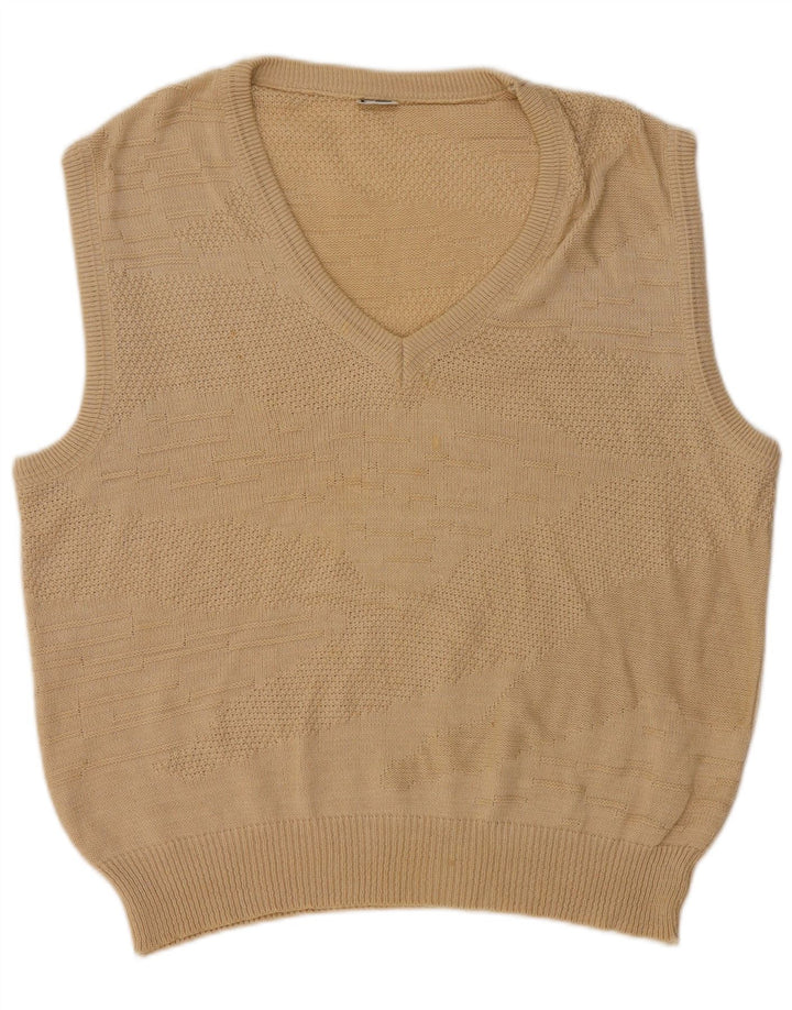 Canotta vintage da uomo IT 50 in cotone beige medio