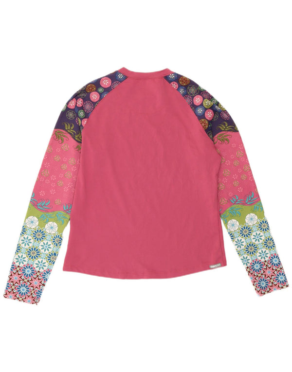 The North Face Maglietta grafica da donna a maniche lunghe UK 14 Grande rosa floreale