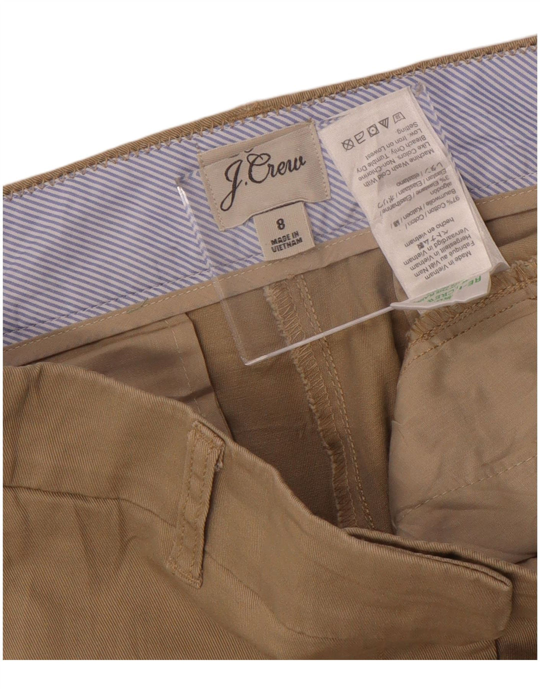 Pantaloncini chino da donna J. CREW US 8 Large W32 Cotone Beige
