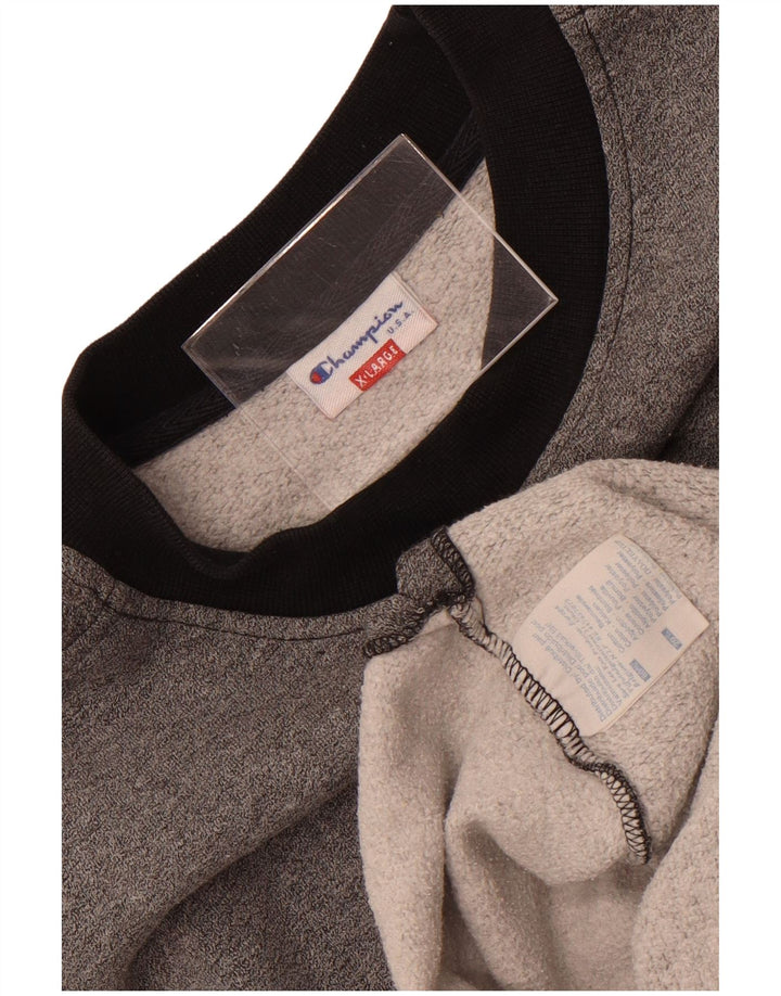 Felpa da uomo Champion Jumper XL in cotone color block grigio