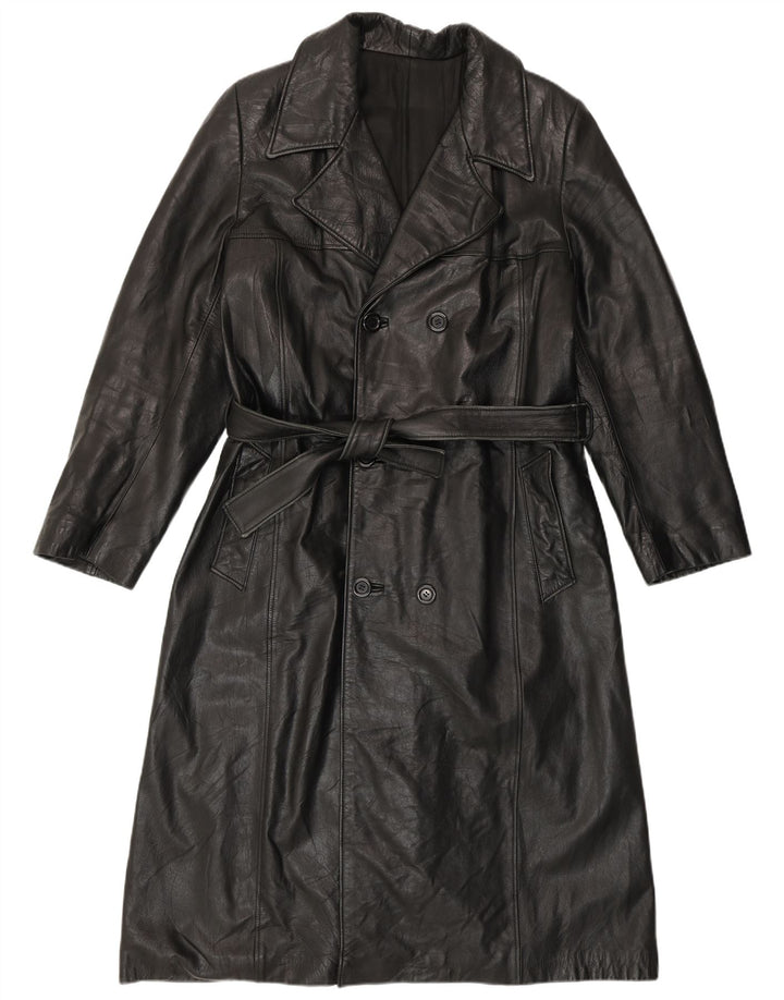 PASCUCCI Cappotto Uomo in Pelle Doppio Petto IT 50 Large Pelle Nera