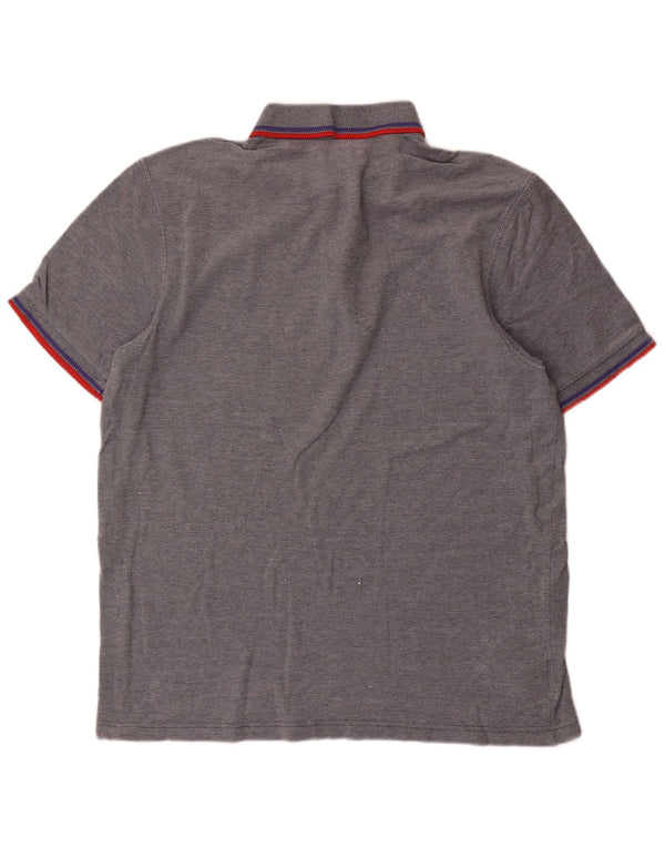 Polo da uomo Fred Perry grande in cotone a righe grigie