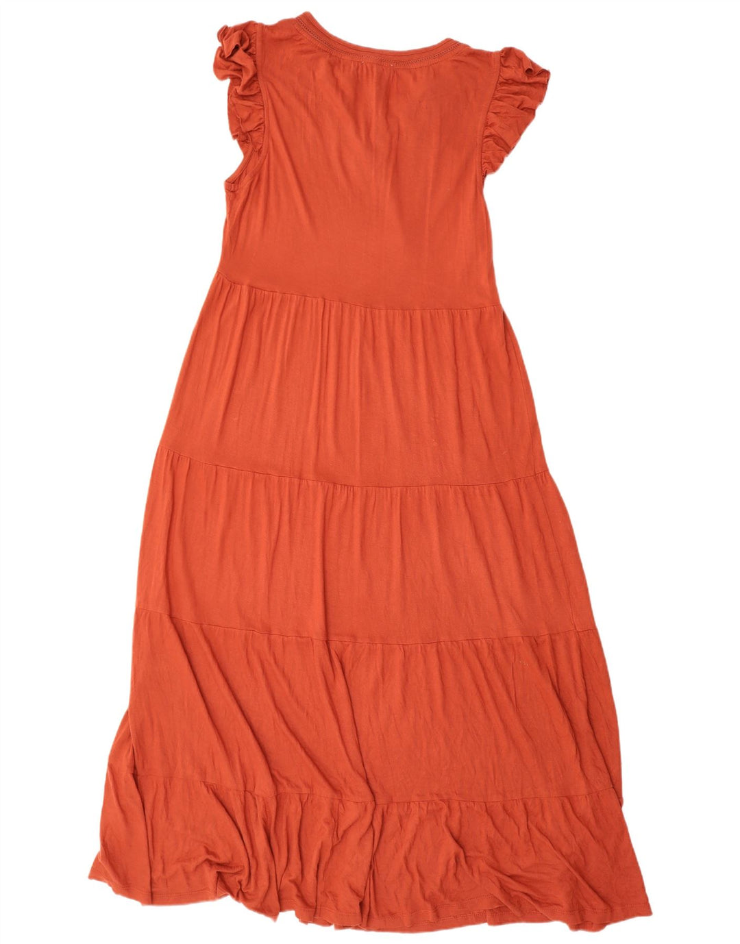 Abito lungo da donna con volant Fat Face UK 14 Large in viscosa arancione