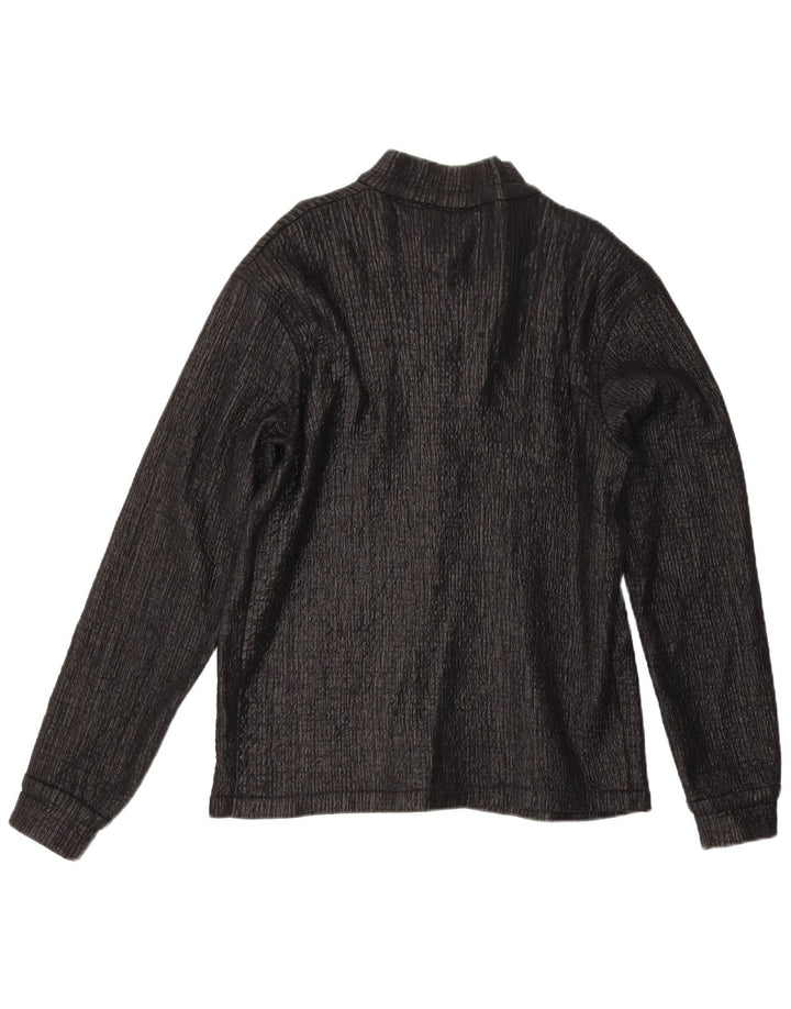 Camicetta camicia vintage da donna UK 14 grande nera